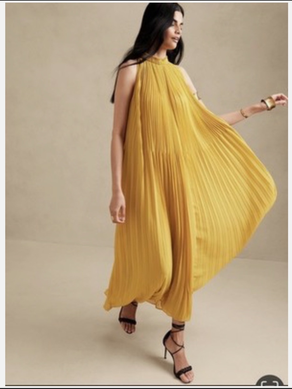 Banana Republic Radiant Maxi Dress in Yellow Gingko Leaf